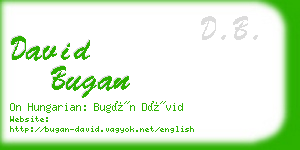 david bugan business card